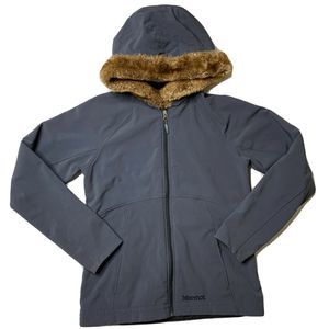 Marmot Davos Soft Shell Jacket Faux Fur Trim Hood